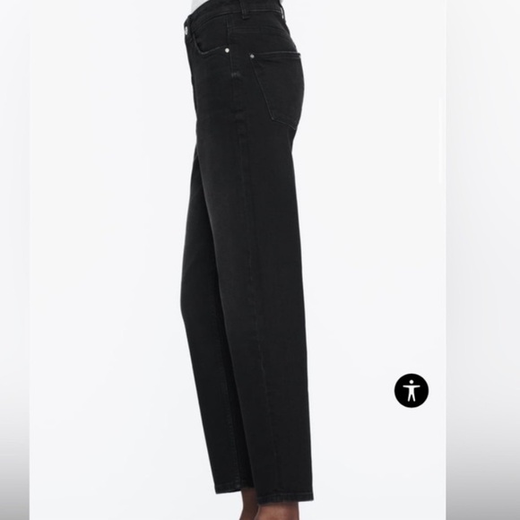 Zara Mom Slim Fit Black Jeans, size 8  denim NWT - Picture 1 of 6